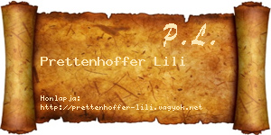 Prettenhoffer Lili névjegykártya